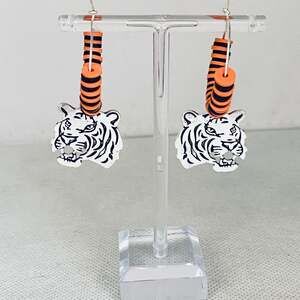 Cincinnati Bengals Tiger heishi Bead Earrings